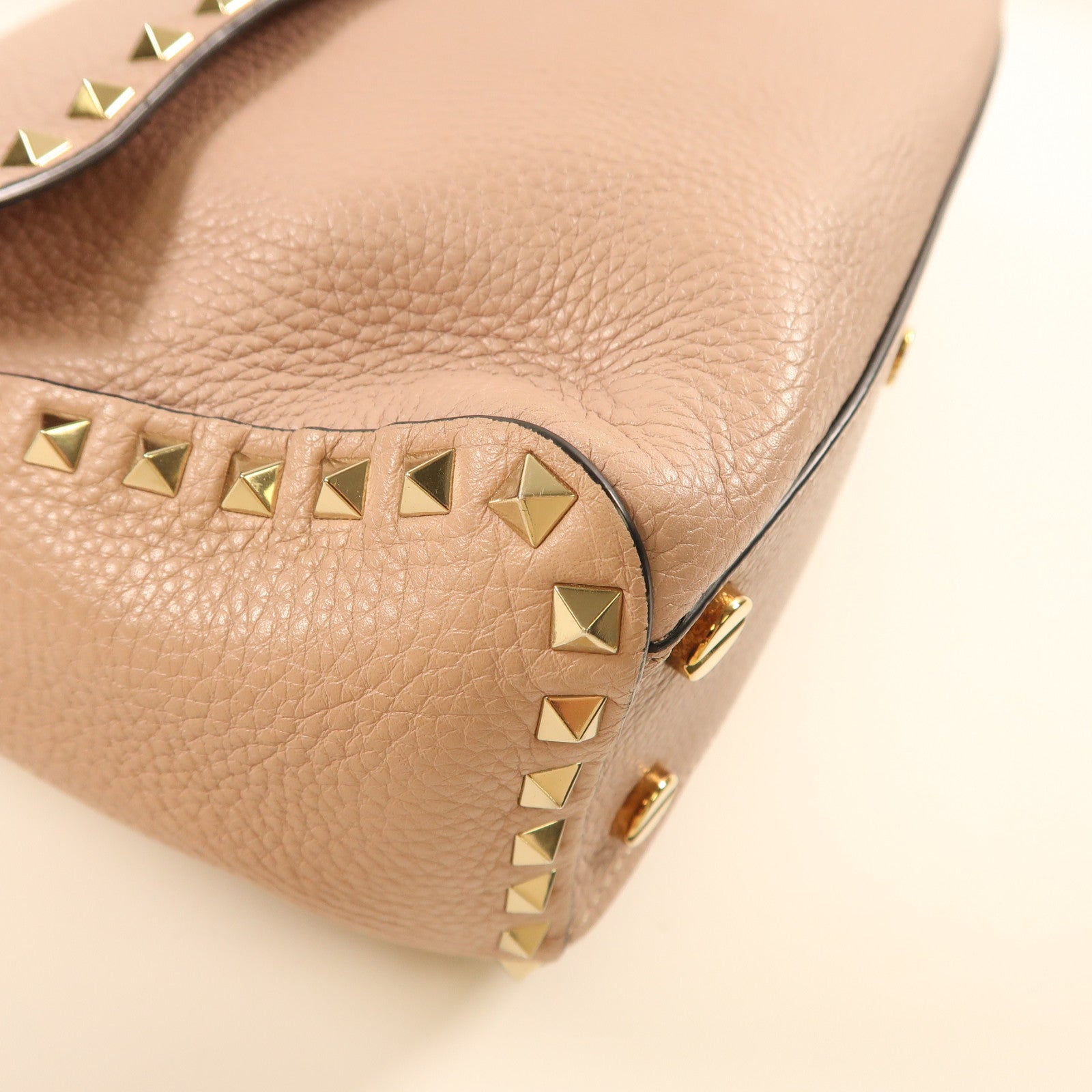Valentino 牛皮皮革Shoulder Bag/Handbag金扣手挽袋/淺粉紅色肩背袋