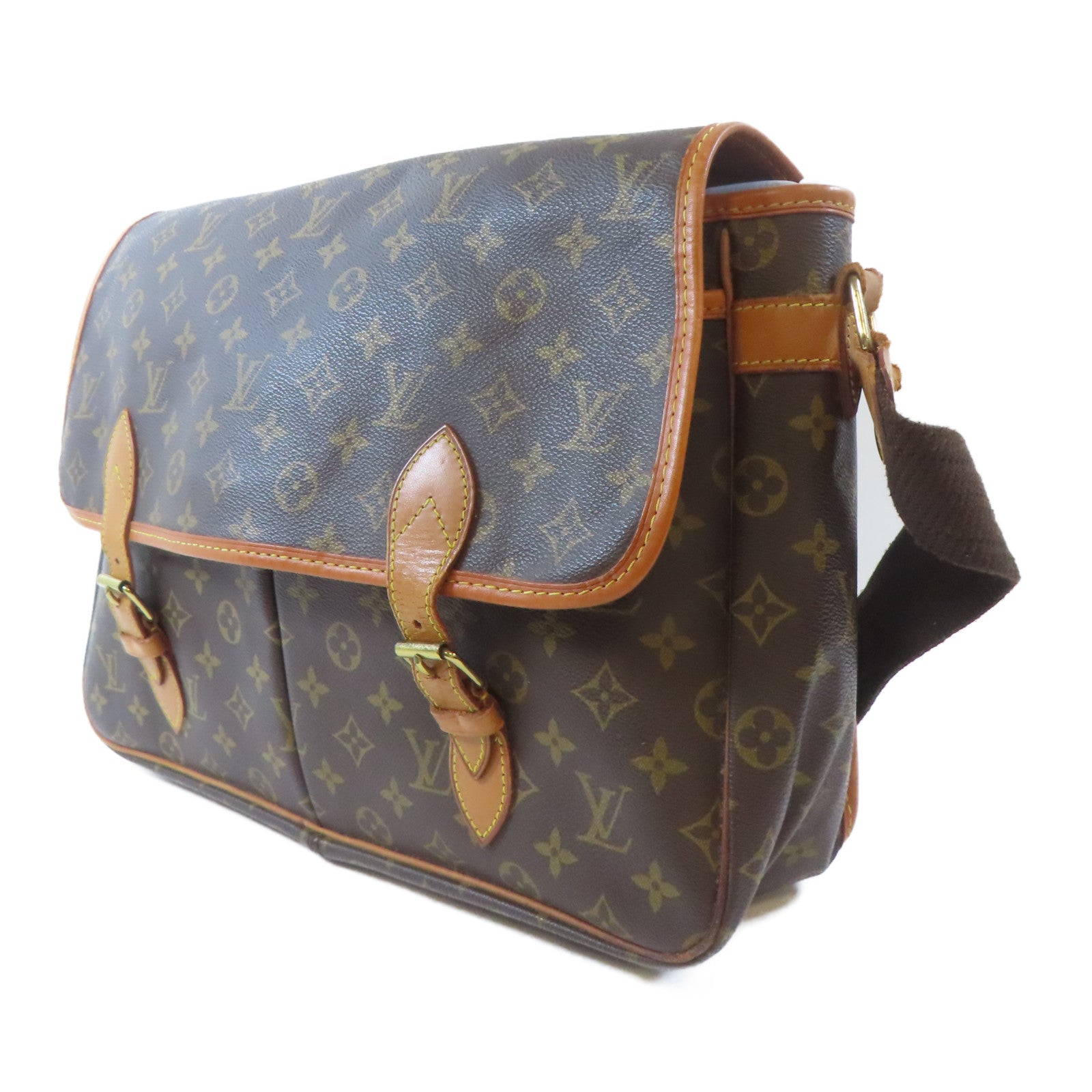 LOUIS VUITTON Monogram Shoulder Bag金扣肩背袋啡色