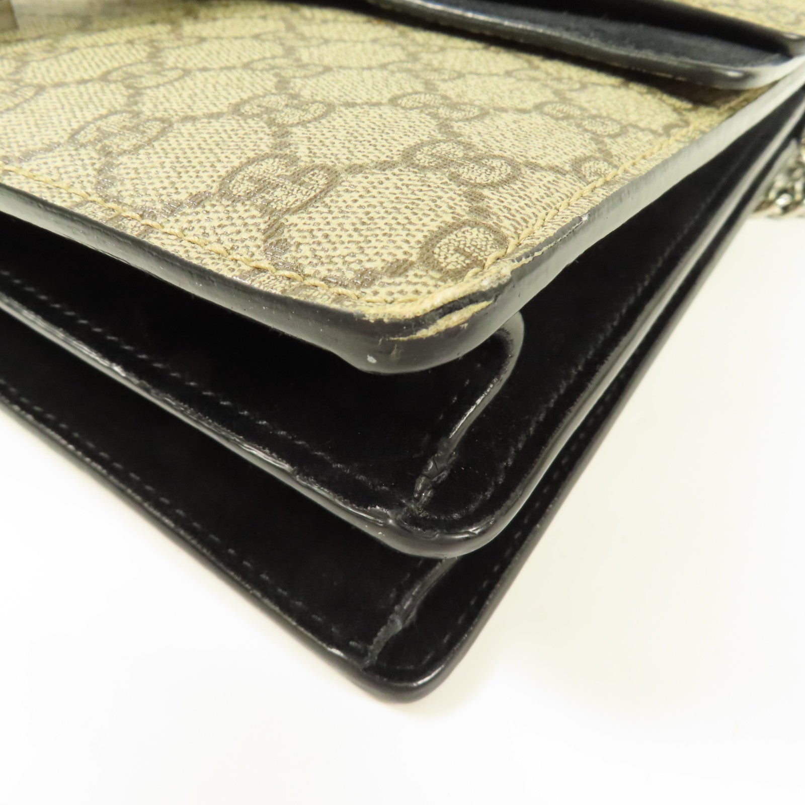 GUCCI 【激減優惠】塗層帆布/麂皮皮革Dionysus銀扣鏈帶肩背袋