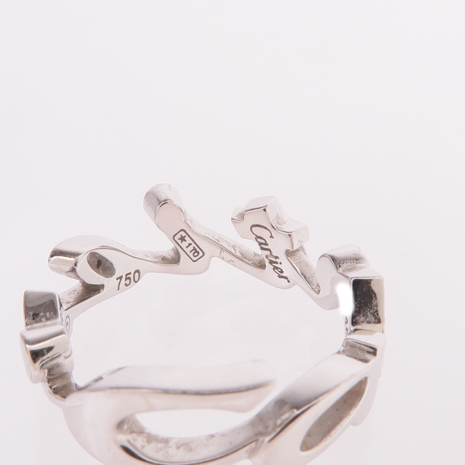 CARTIER 18K白金Signature Ring戒指Cartier#49/US#5