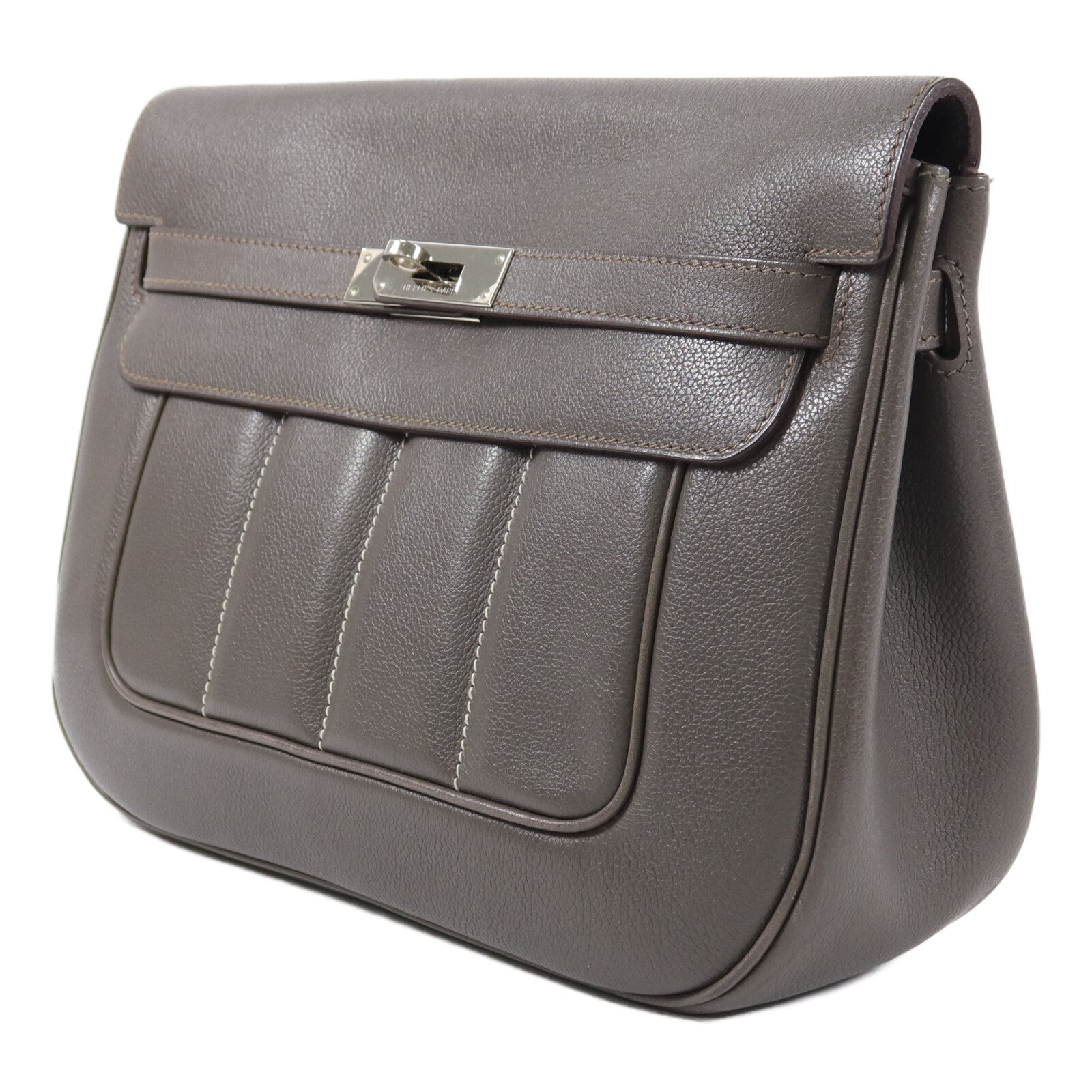HERMES Evercoler皮革Berline 28肩背袋Gray