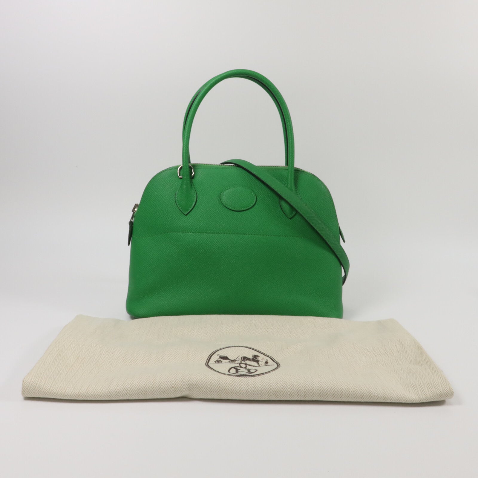 HERMES Epsom皮革Bolide 27手挽肩背兩用袋Bambou