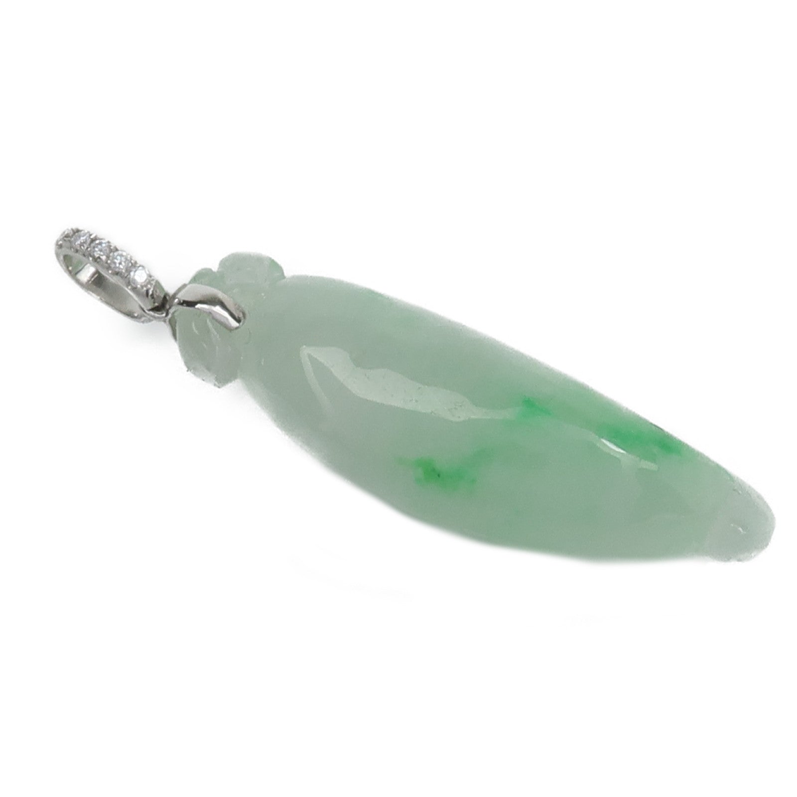 JEWELRY 18K白金/鑽石/翡翠Diamond Jade Pendant Top吊墜
