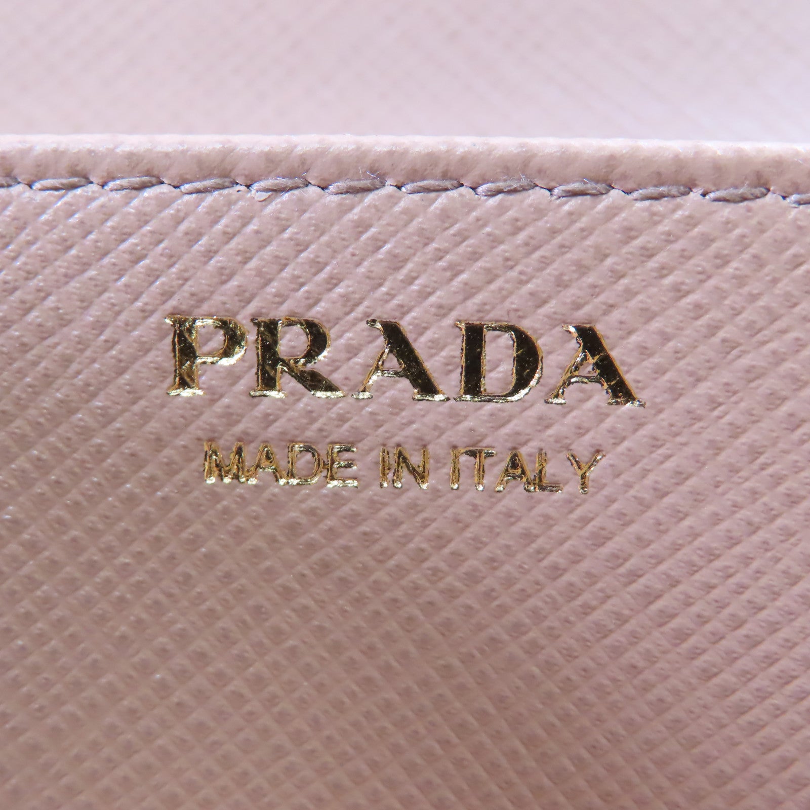 PRADA GHW Card Case With Chain Saffiano Leather Beige