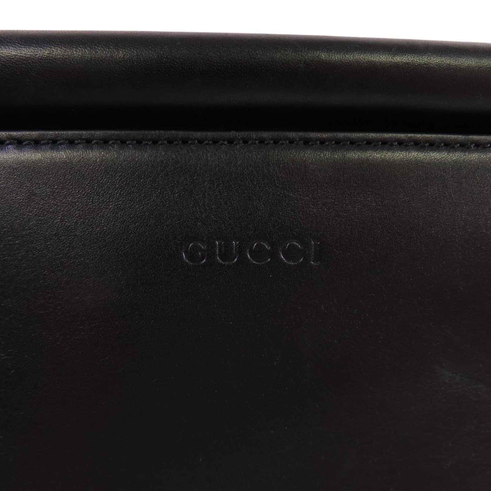 GUCCI 牛皮皮革Nymphaea Bamboo金扣手挽肩背兩用袋