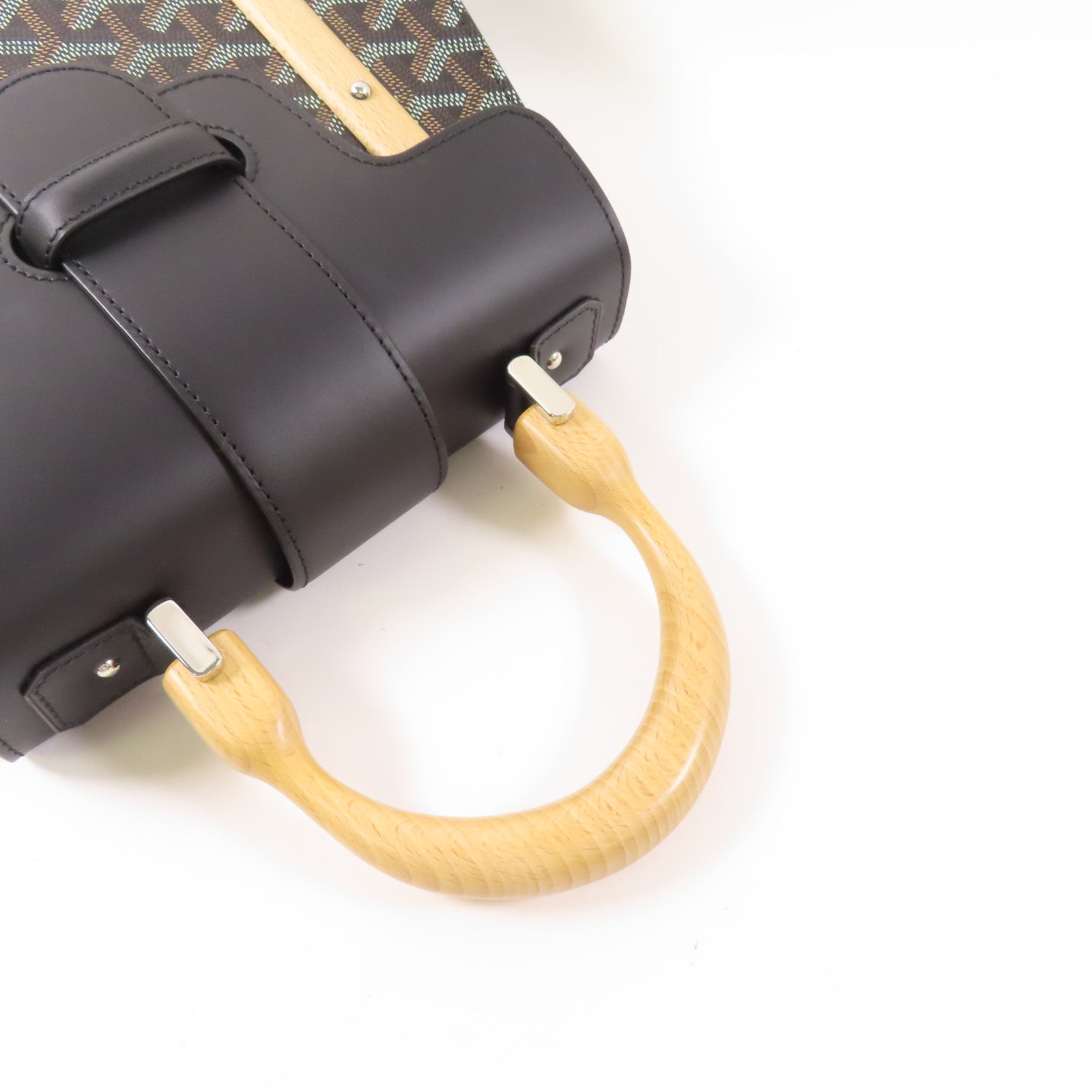 GOYARD 塗層帆布/皮革Saigon銀扣手挽肩背兩用袋
