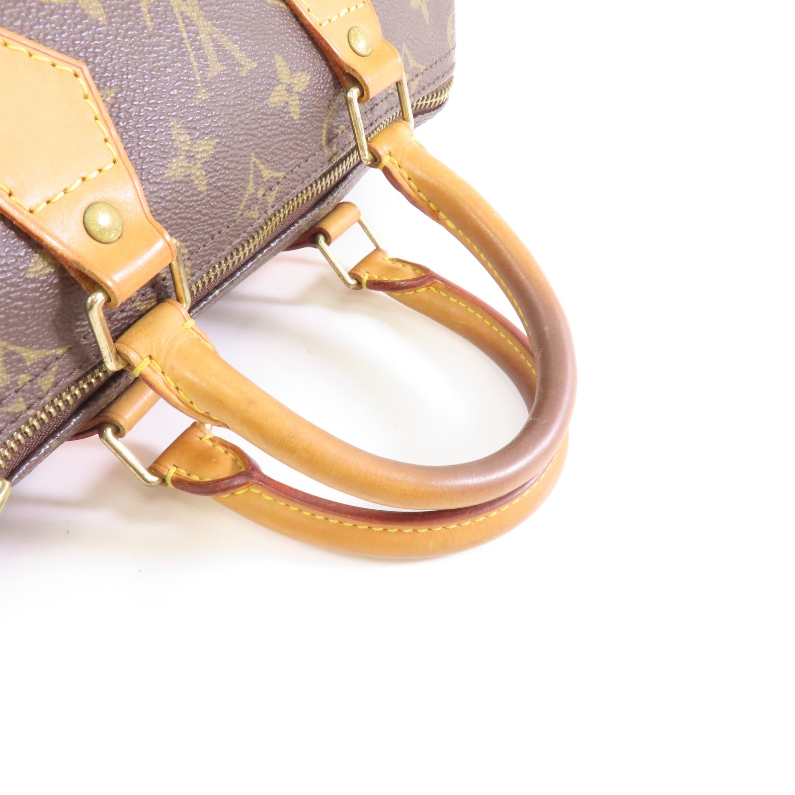 LOUIS VUITTON Monogram Speedy 25金扣手挽袋棕色