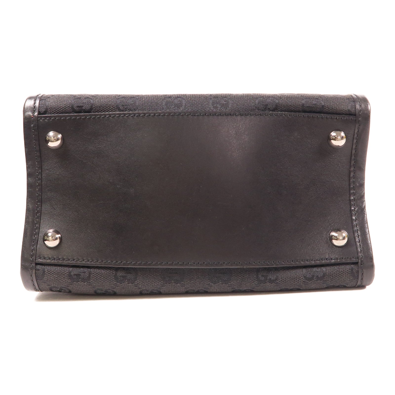 GUCCI 帆布Shoulder Tote銀扣肩背袋