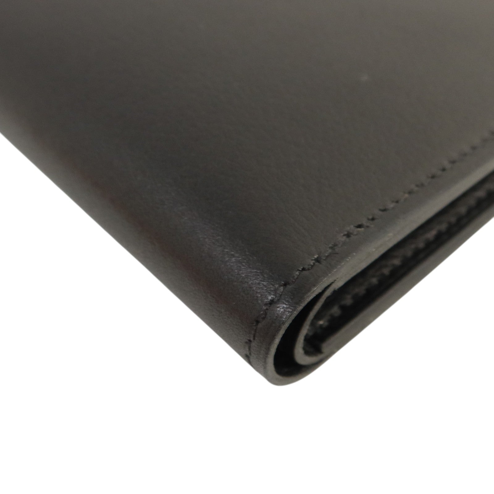 HERMES Evergain皮革Citizen Twill Compact Wallet錢包Noir