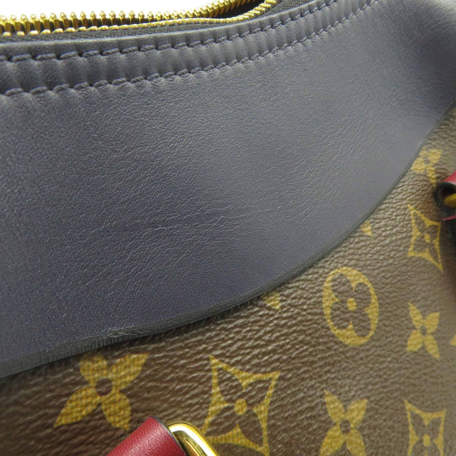 LOUIS VUITTON Monogram Tuileries金扣手挽肩背兩用袋啡色/深藍色