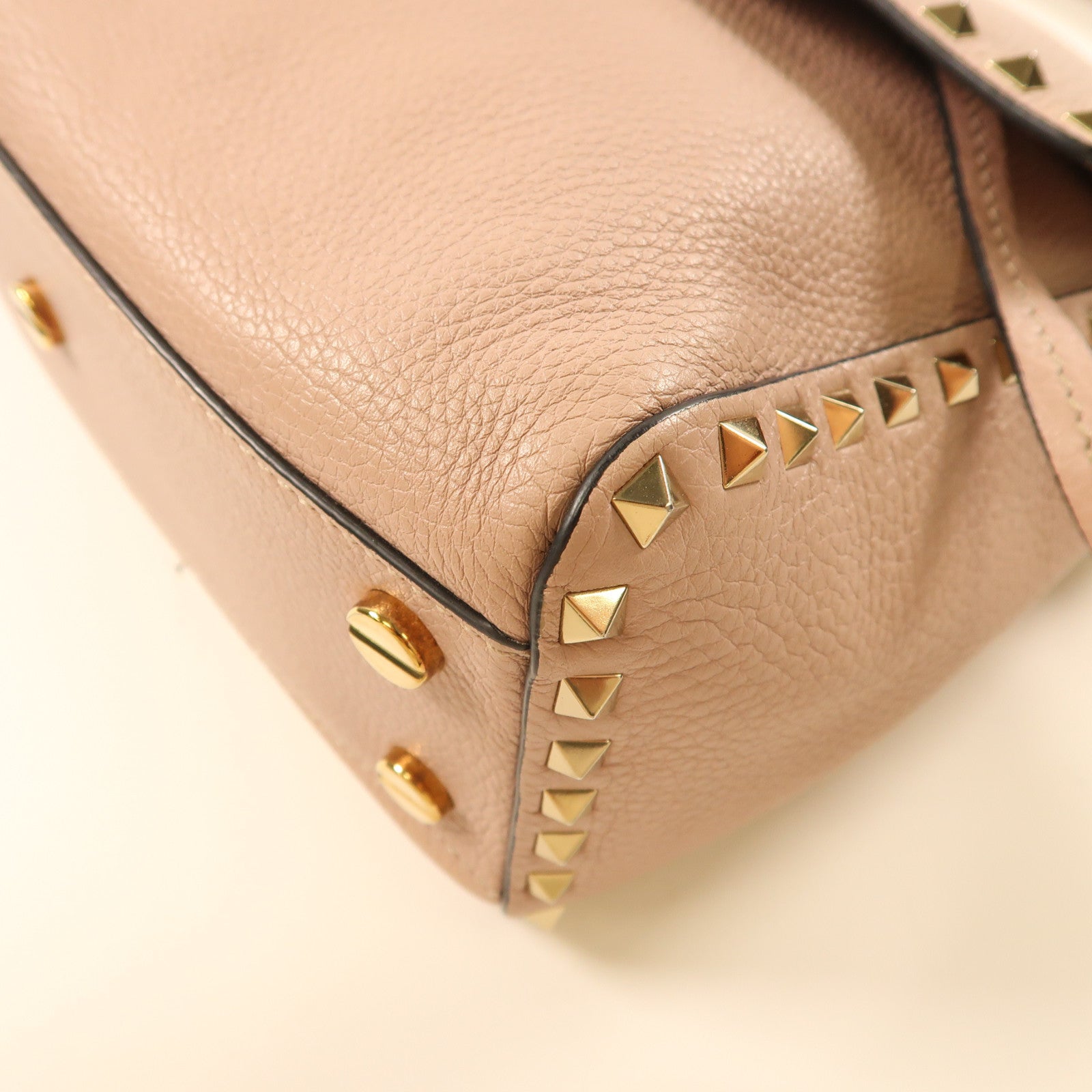 Valentino 牛皮皮革Shoulder Bag/Handbag金扣手挽袋/淺粉紅色肩背袋