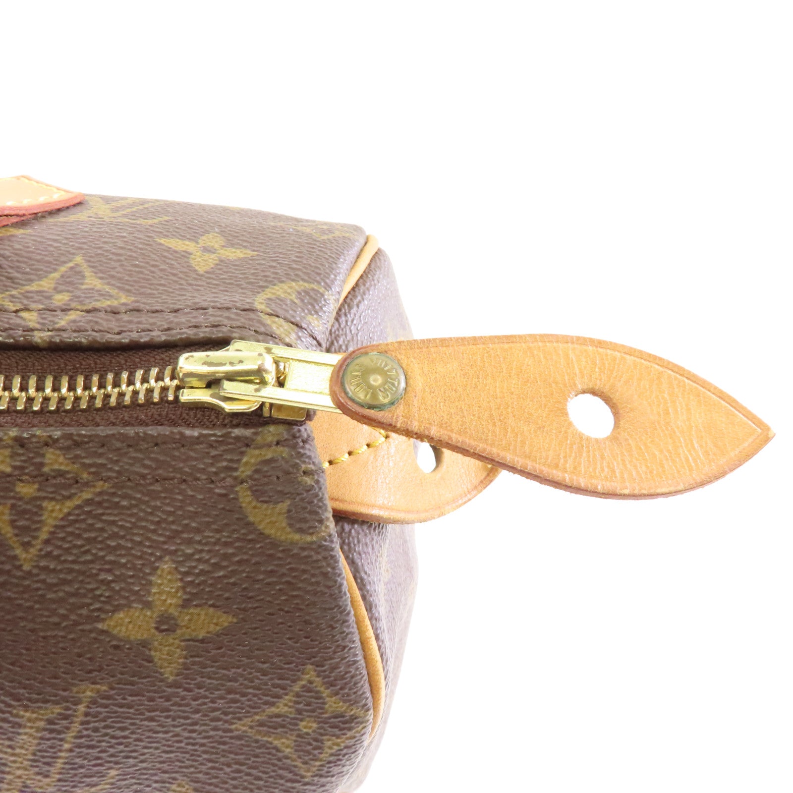 LOUIS VUITTON Monogram Speedy 25金扣手挽袋棕色