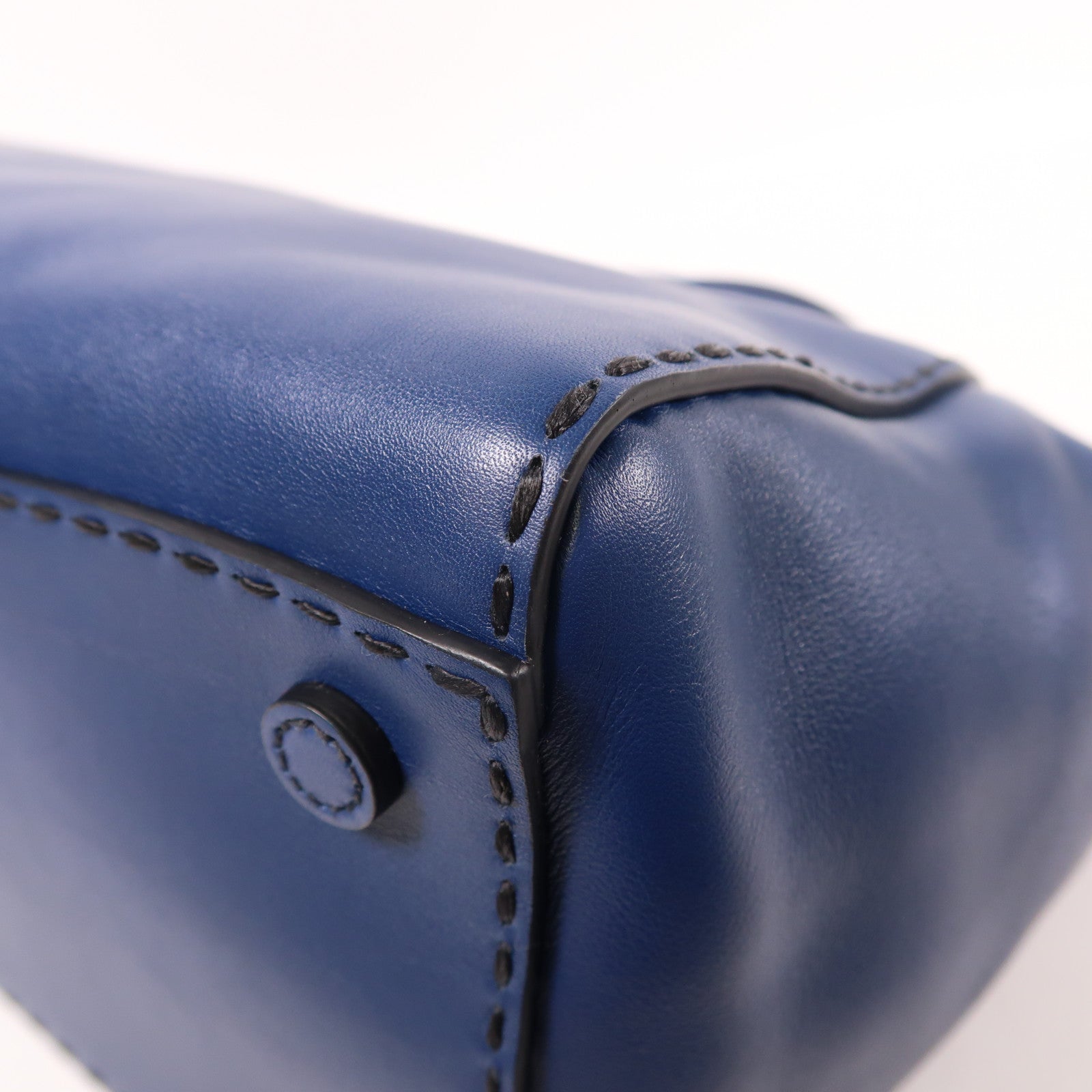 PRADA SHW 2 Way Shoulder Bag Handbag Calfskin Leather Blue