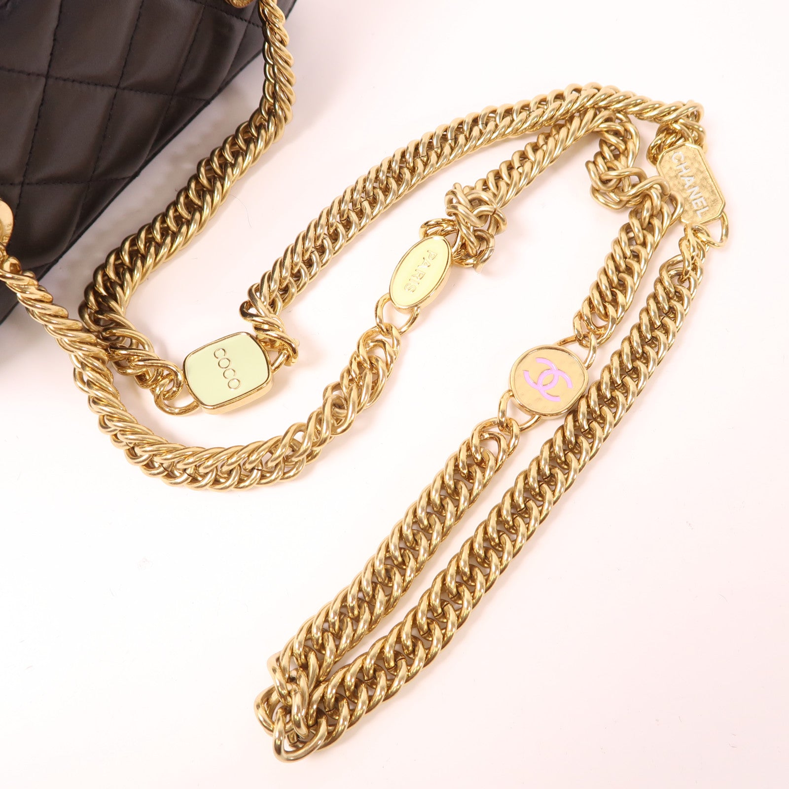 CHANEL 【激減優惠】羊皮皮革Vanity Case金扣鏈帶肩背袋