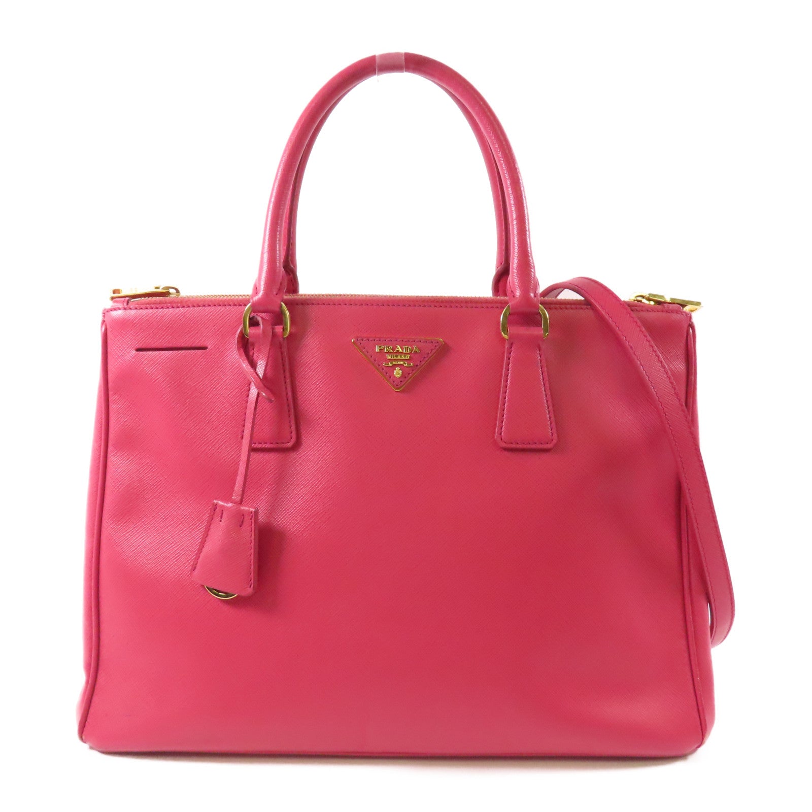 PRADA Saffiano皮革2 Way Bag金扣手挽肩背兩用袋