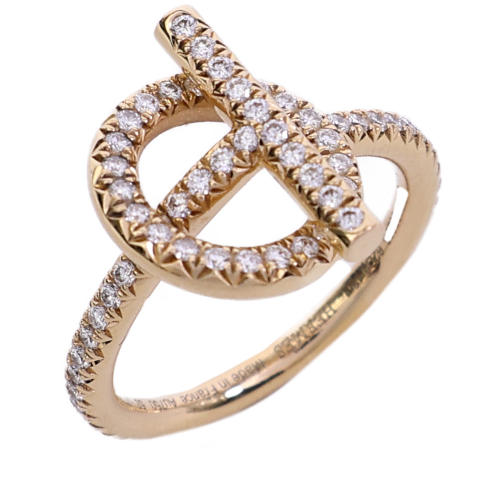 HERMES 18K玫瑰金Echappee Diamond Ring鑽石戒指