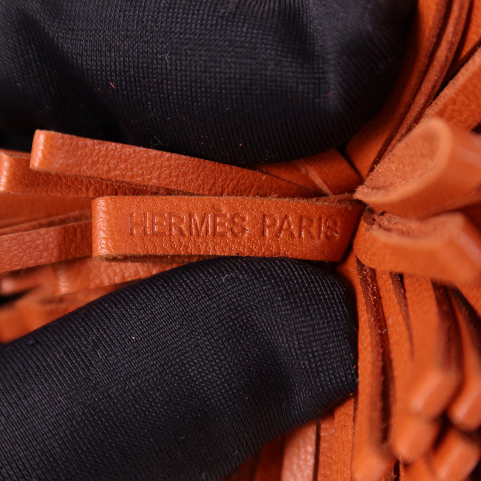 HERMES PHW Duo Carmen Charm Swift Leather Brown/Black