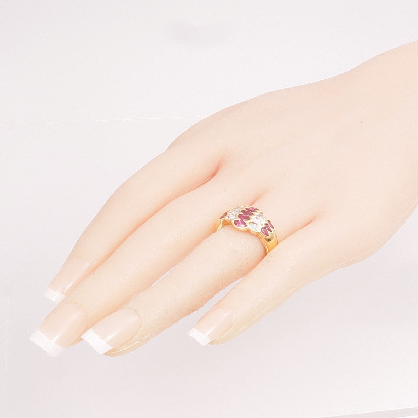 JEWELRY 【激減優惠】18K黃金Ruby Diamond Ring紅寶石/鑽石戒指US#7.5