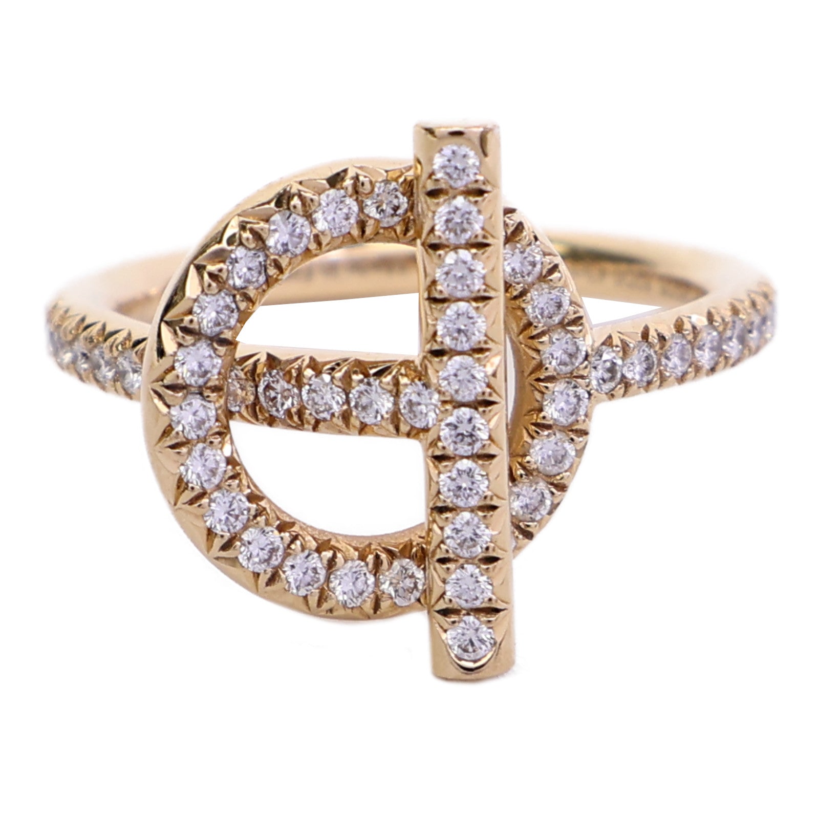 HERMES 18K玫瑰金Echappee Diamond Ring鑽石戒指