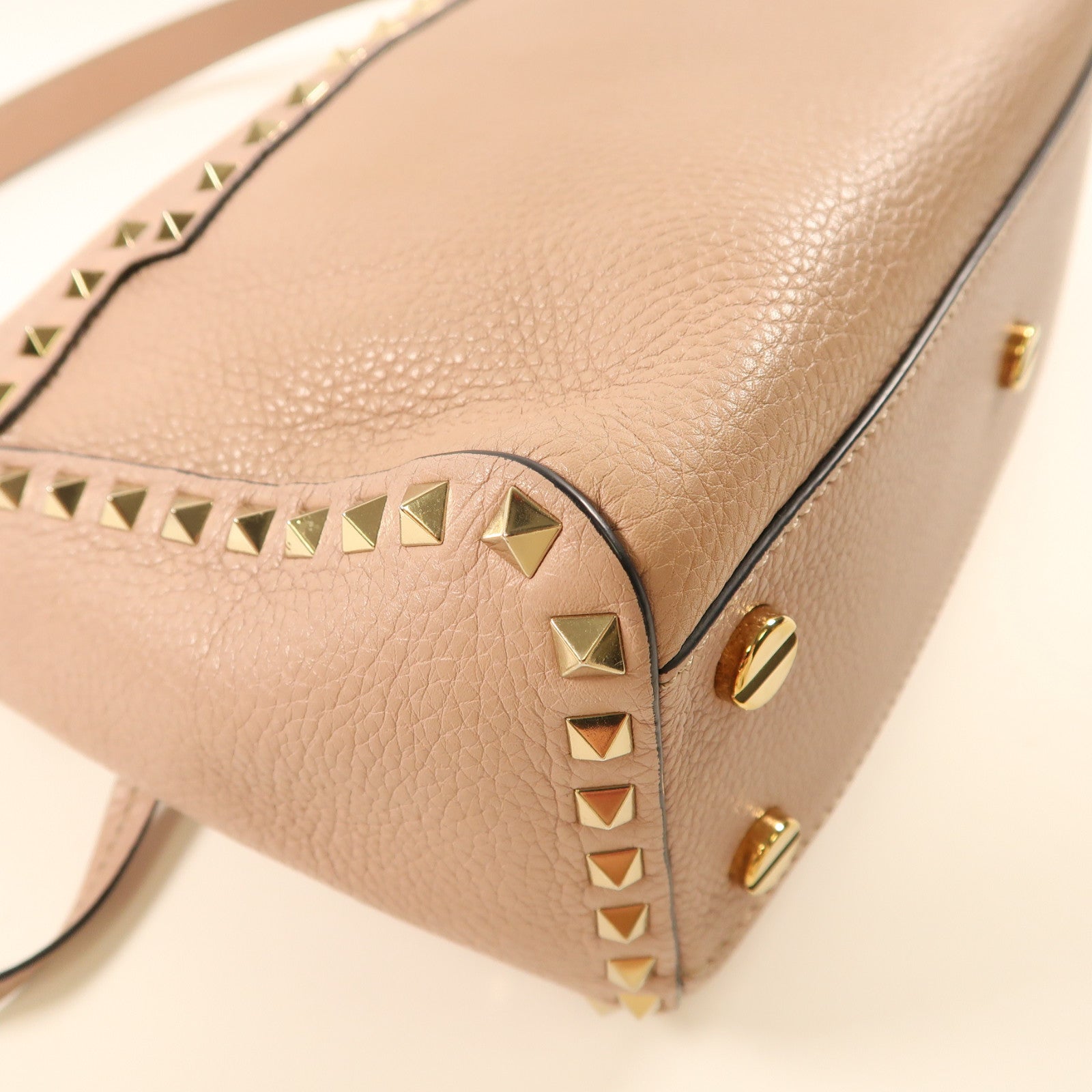 Valentino 牛皮皮革Shoulder Bag/Handbag金扣手挽袋/淺粉紅色肩背袋