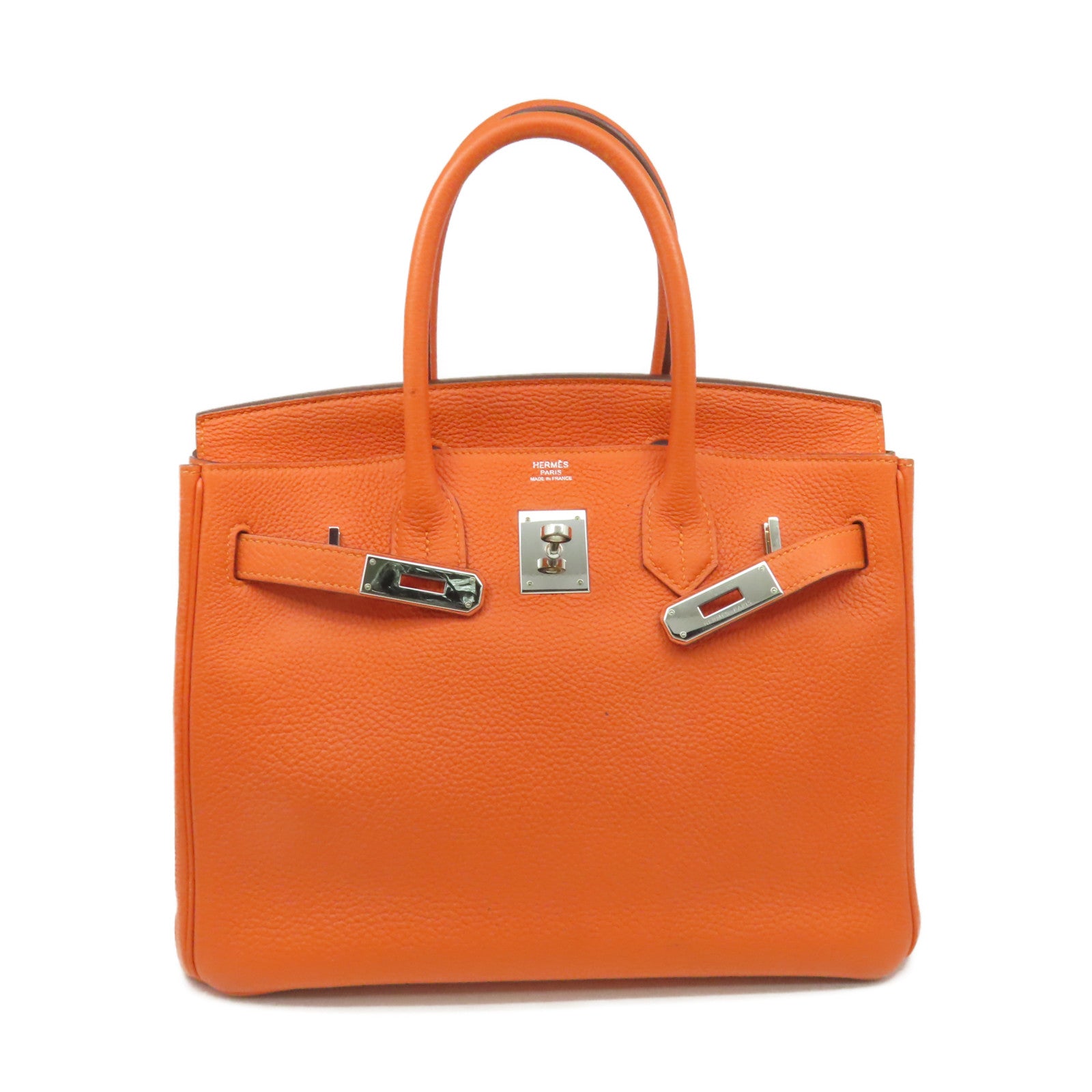 HERMES 【激減優惠】Togo Birkin 30 Hand Bag銀扣手挽袋Feu/火焰橘色