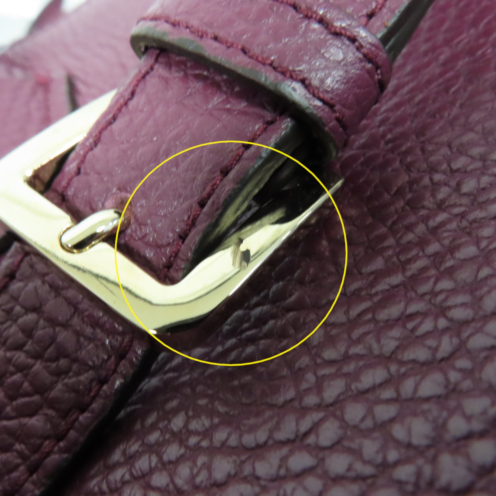 Furla 皮革2Way Shoulder Bag金扣手挽肩背兩用袋酒紅色
