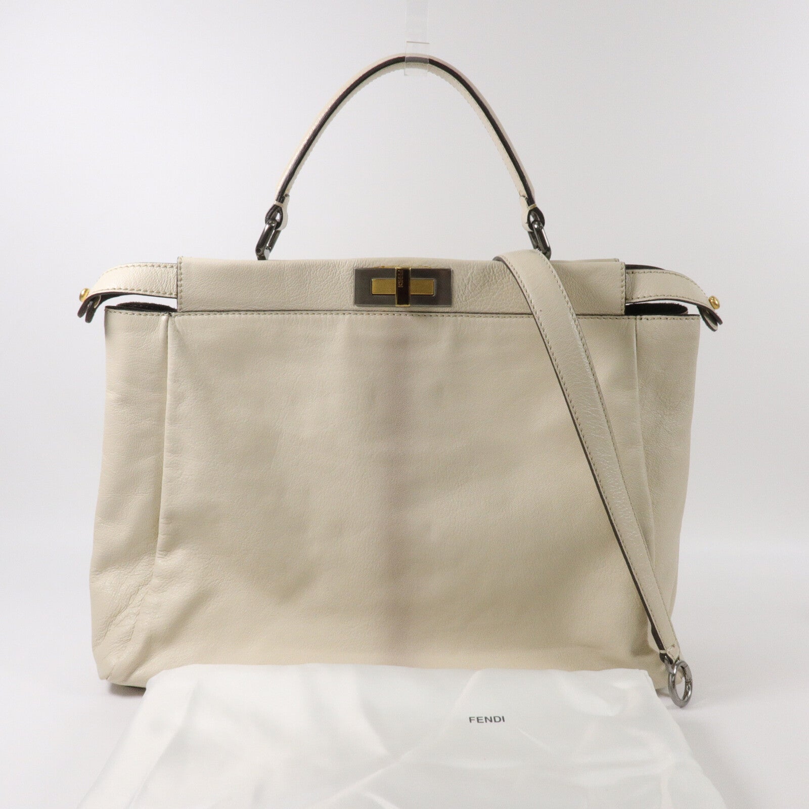 FENDI 蛇皮皮革/Ombre Leather Peekaboo Large手挽肩背兩用袋