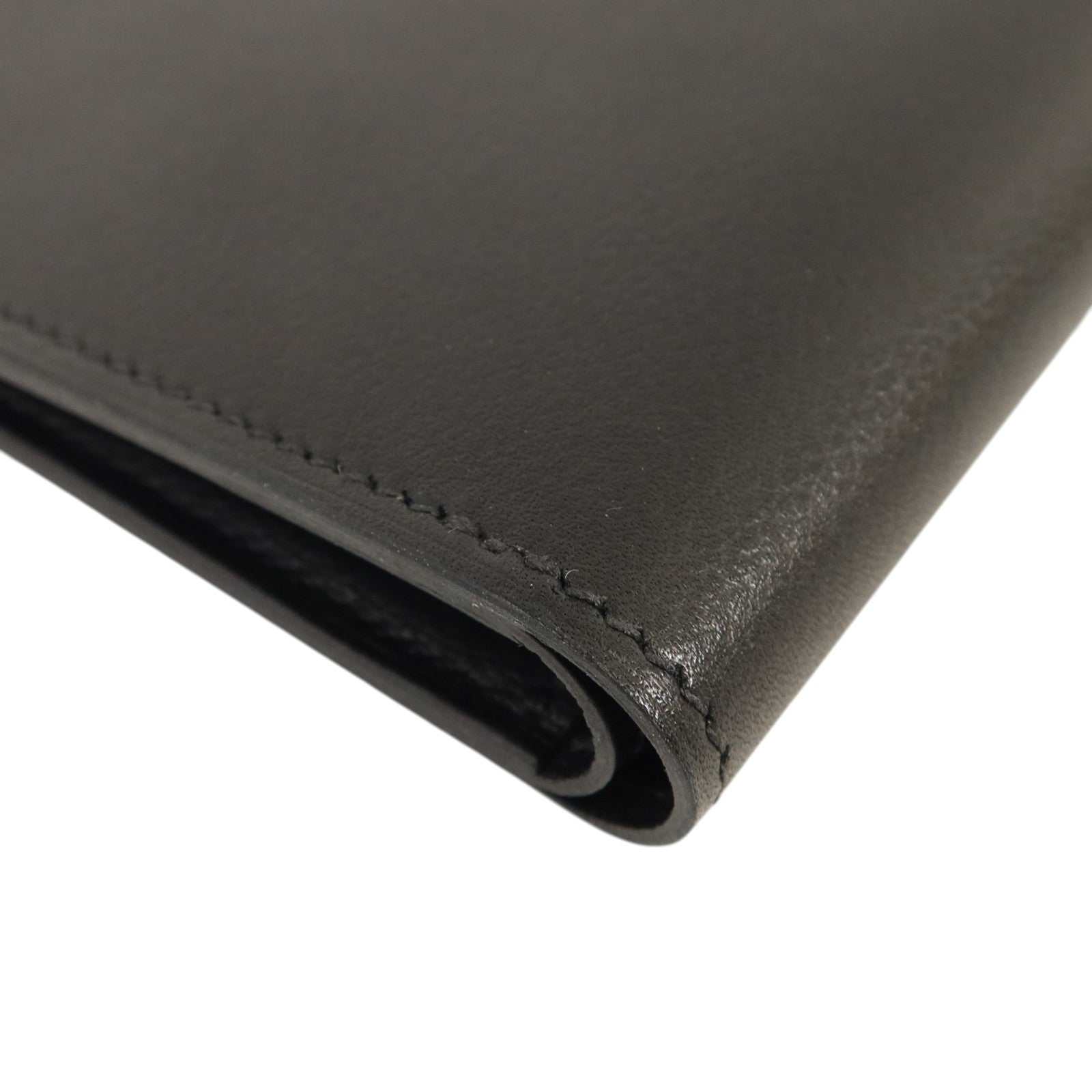 HERMES Evergain皮革Citizen Twill Compact Wallet錢包Noir