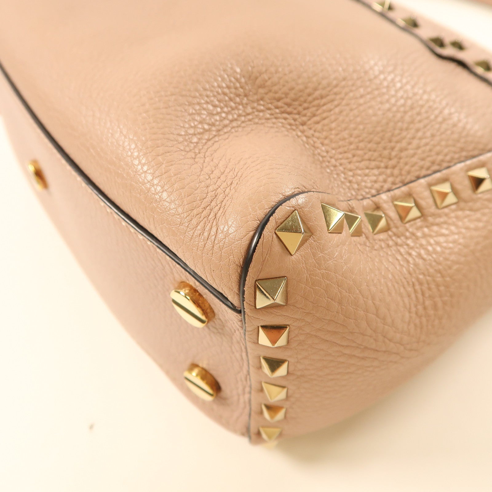 Valentino 牛皮皮革Shoulder Bag/Handbag金扣手挽袋/淺粉紅色肩背袋