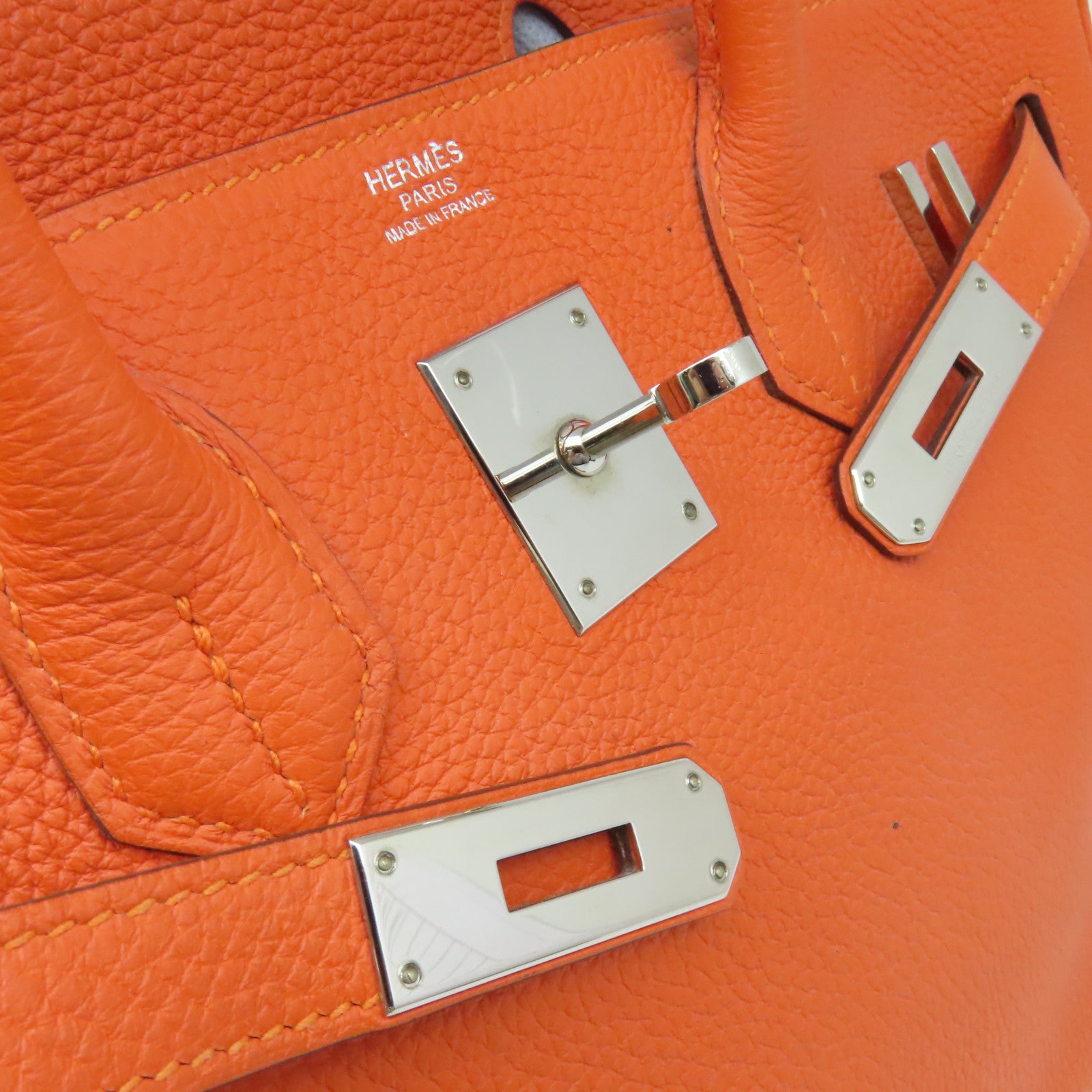 HERMES 【激減優惠】Togo Birkin 30 Hand Bag銀扣手挽袋Feu/火焰橘色