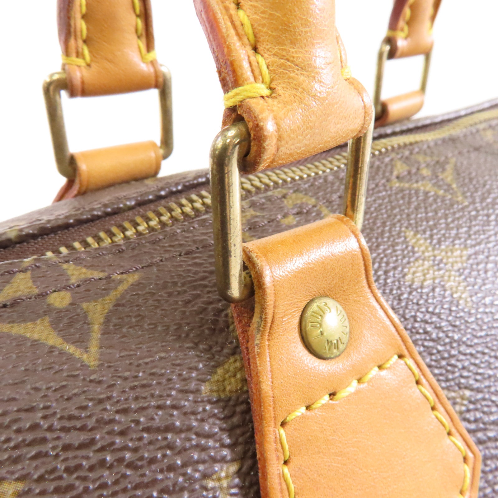 LOUIS VUITTON Monogram Speedy 25金扣手挽袋棕色
