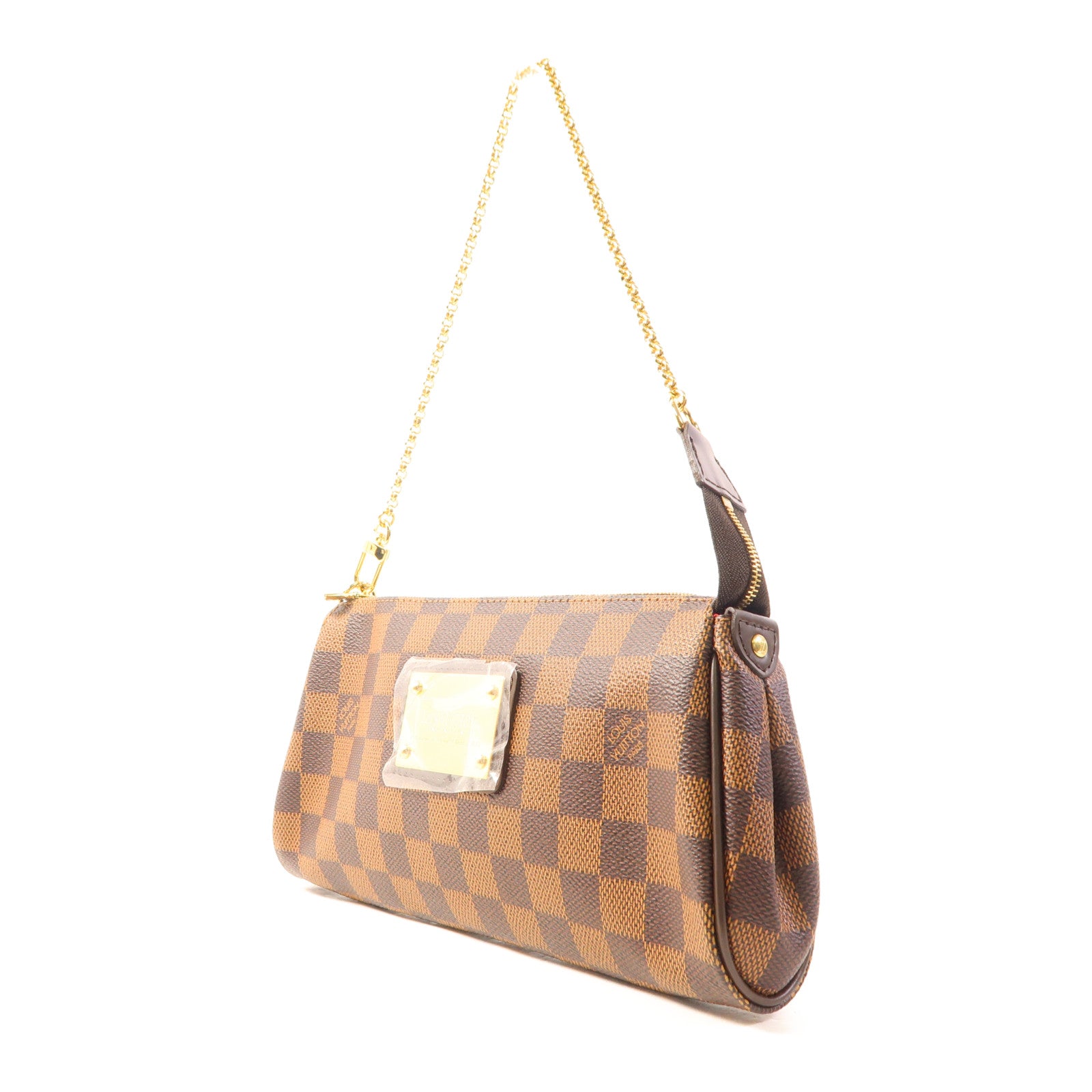 LOUIS VUITTON Damier Eva金扣手挽肩背兩用袋棕色