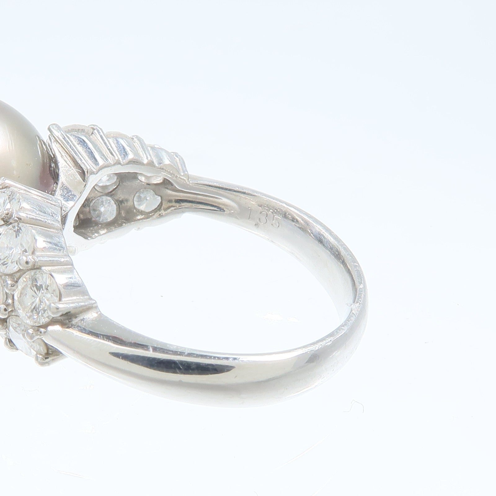 JEWELRY PT900鉑金Pearl Diamond Ring珍珠/鑽石戒指