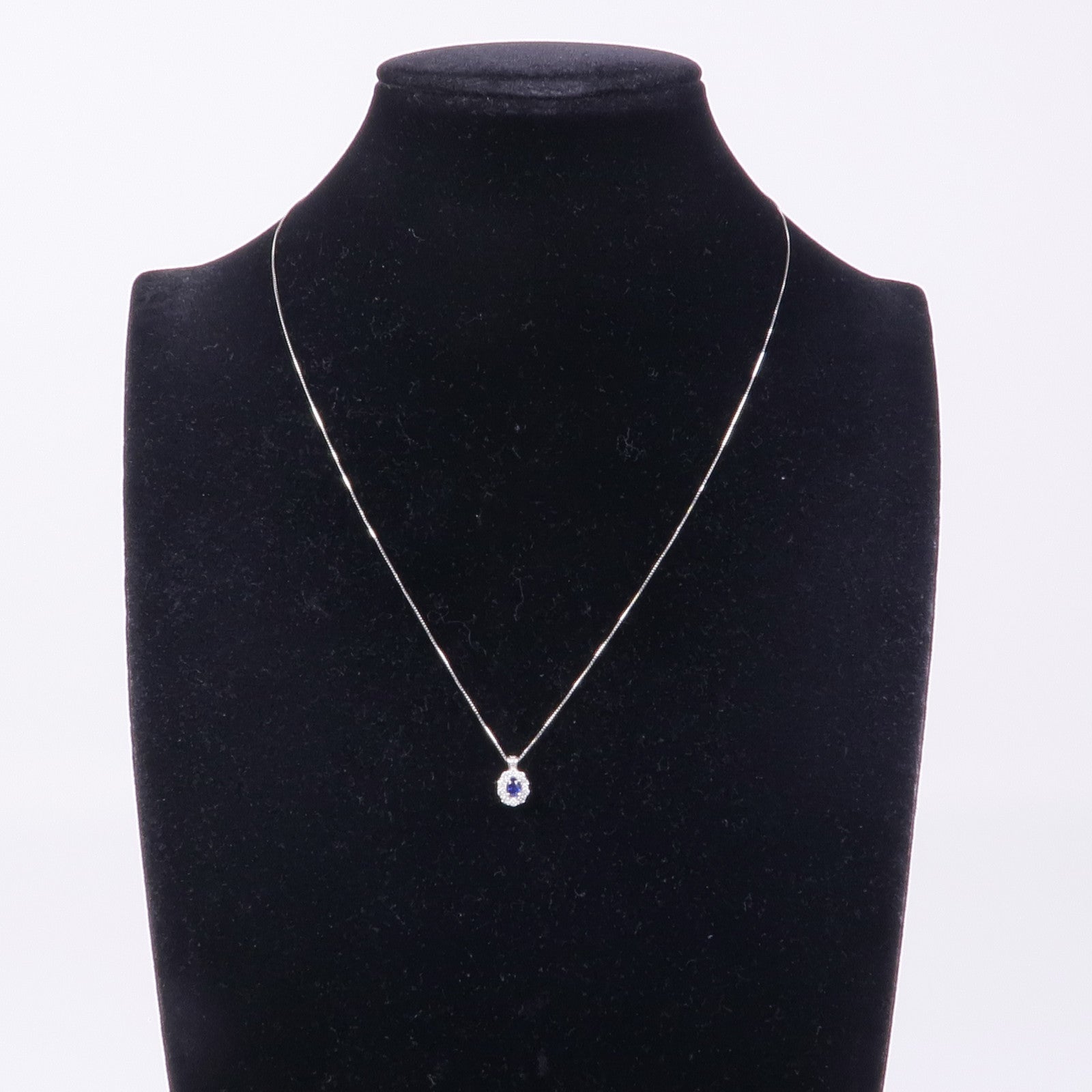JEWELRY PT850鉑金Sapphire/Diamond Necklace藍寶石/鑽石項鍊