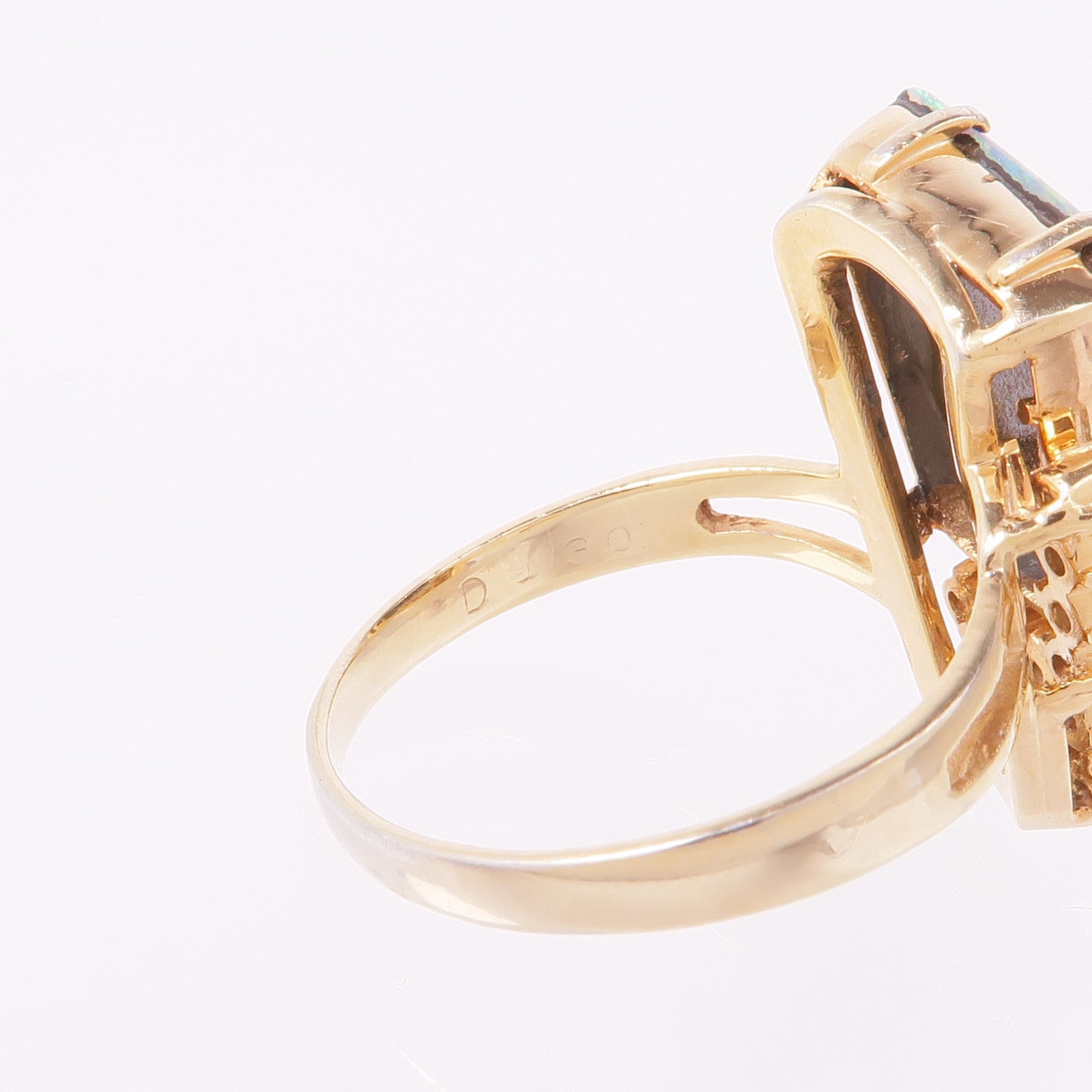 JEWELRY PT900鉑金Opal Diamond Ring戒指US#7.25