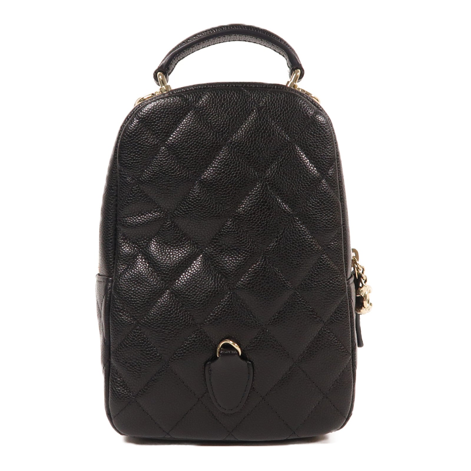 CHANEL 牛皮皮革24C Backpack金扣背包黑色