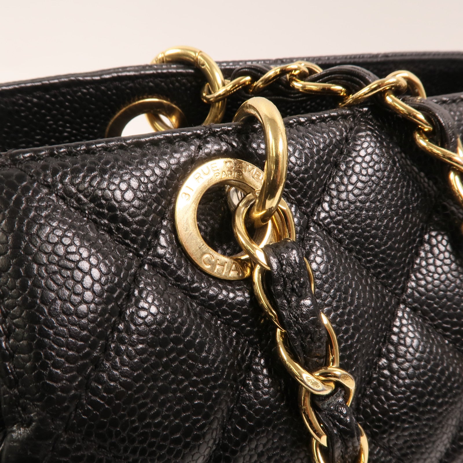 CHANEL 牛皮皮革Petite Timeless Tote金扣肩背袋