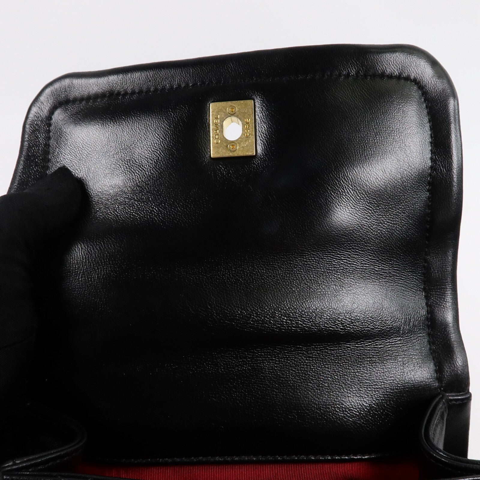CHANEL 羊皮皮革Coco Mark Square Flap鏈帶手挽肩背兩用袋