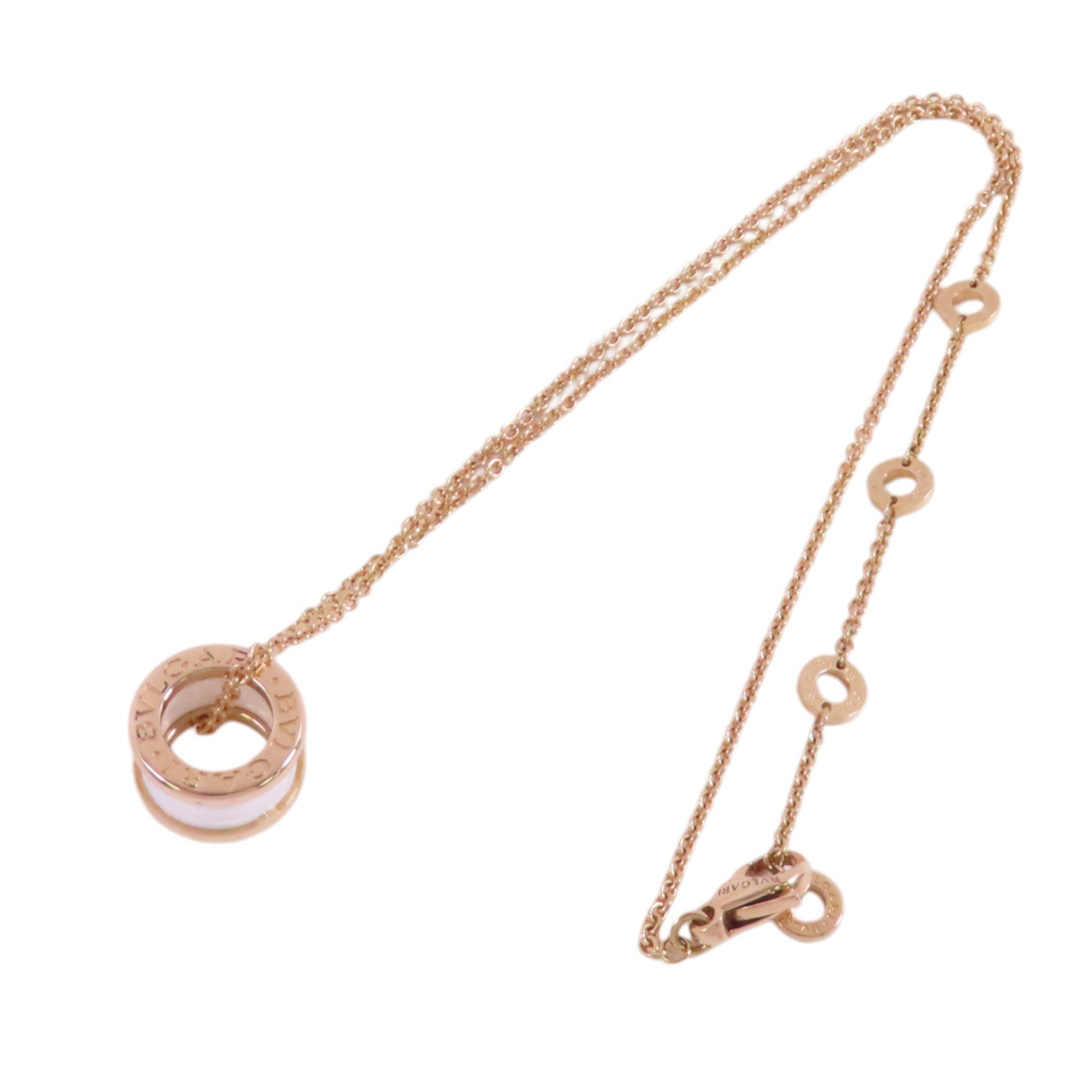 BVLGARI【激減優惠】 18K玫瑰金/陶瓷B-zero1 Necklace金扣項鏈