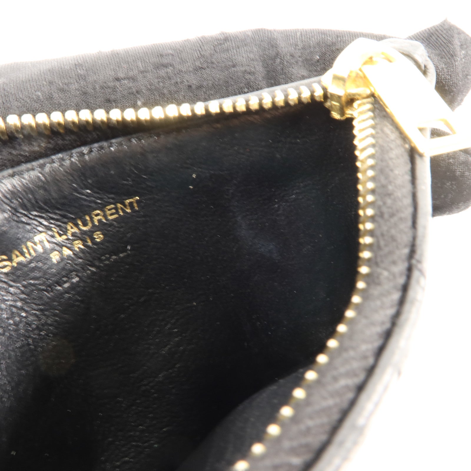 YVES SAINT LAURENT 牛皮皮革Card Case金扣卡片套