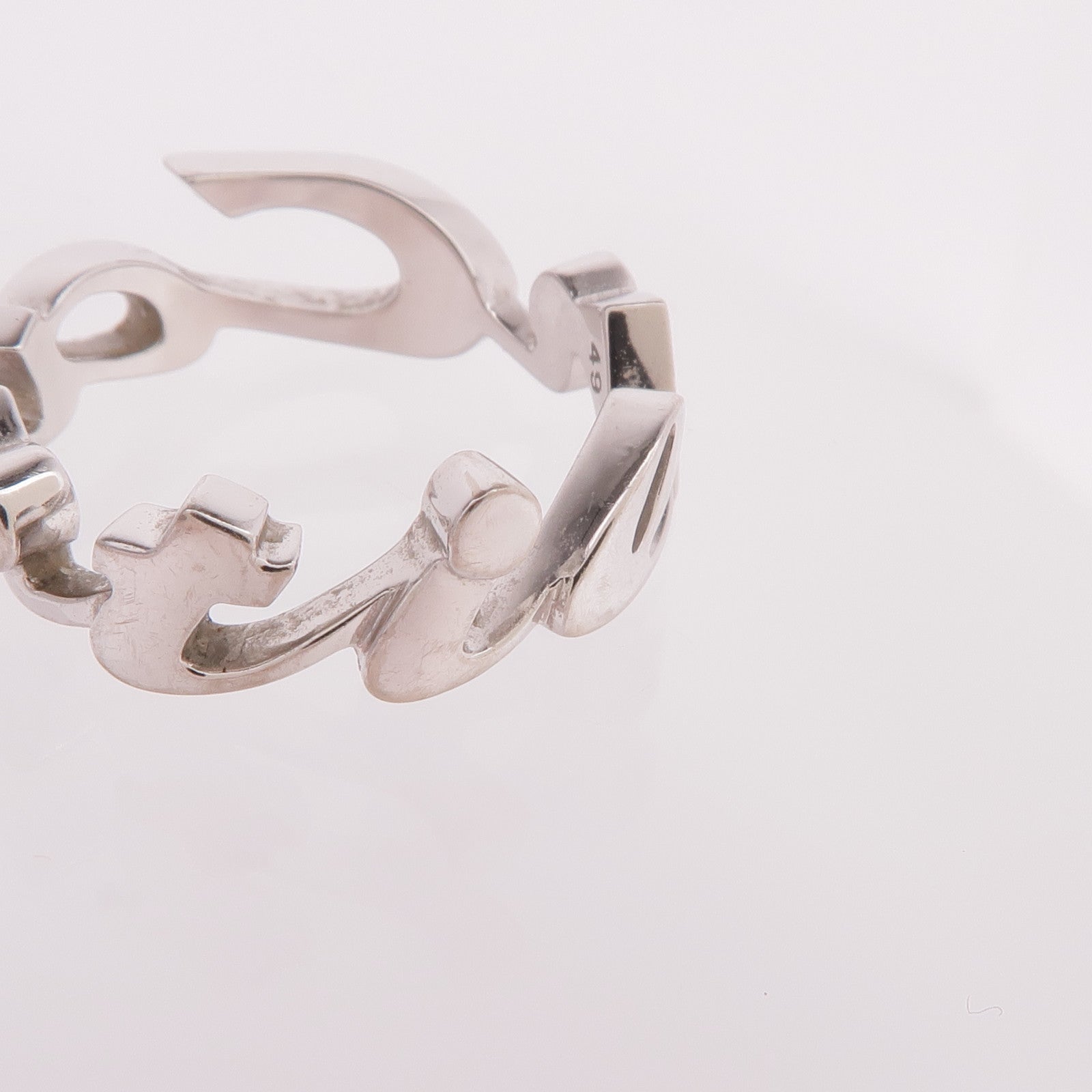 CARTIER 18K白金Signature Ring戒指Cartier#49/US#5