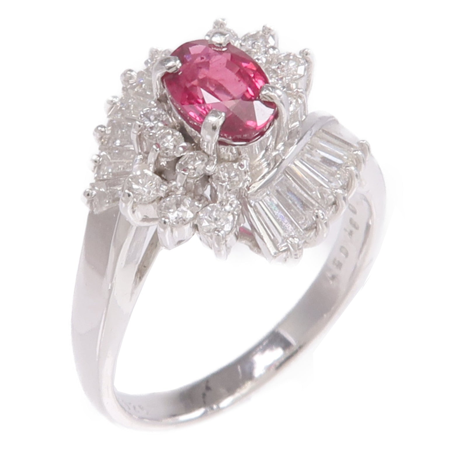 JEWELRY PT900鉑金Ruby Diamond Ring紅寶石/鑽石戒指