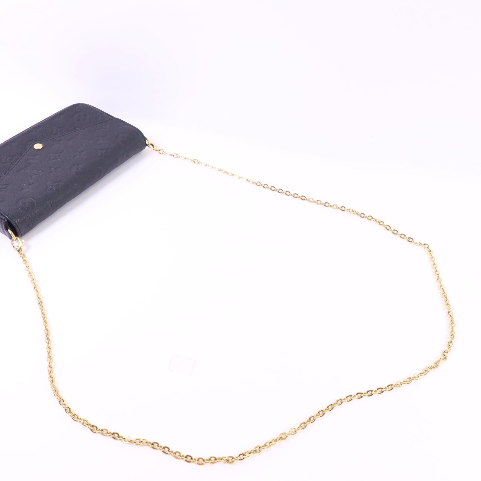 LOUIS VUITTON Monogram Empreinte Felicie Pochette金扣鏈帶肩背袋