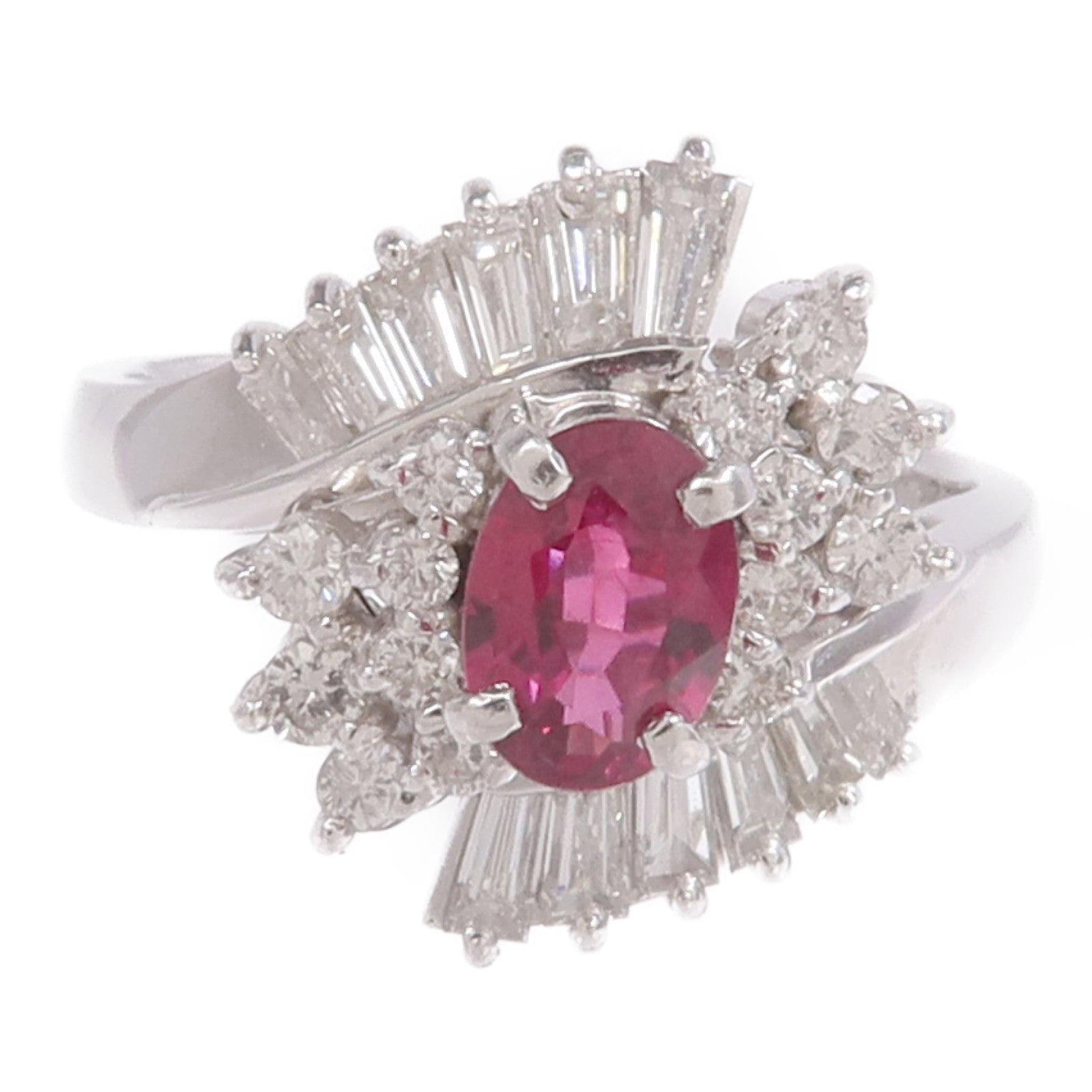JEWELRY PT900鉑金Ruby Diamond Ring紅寶石/鑽石戒指