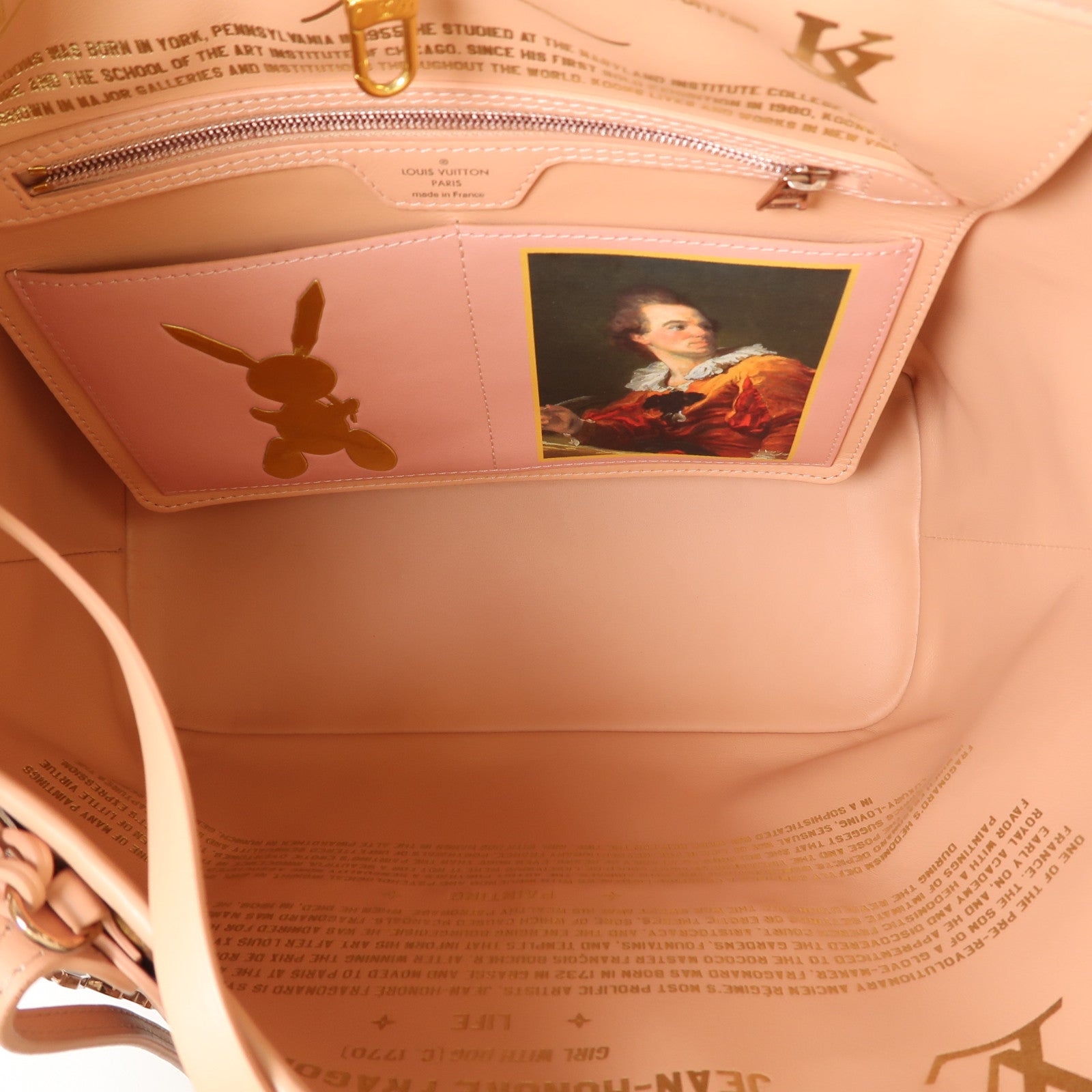 LOUIS VUITTON Masters Collection Fragonard Neverfull Masters手挽袋棕色/粉紅色