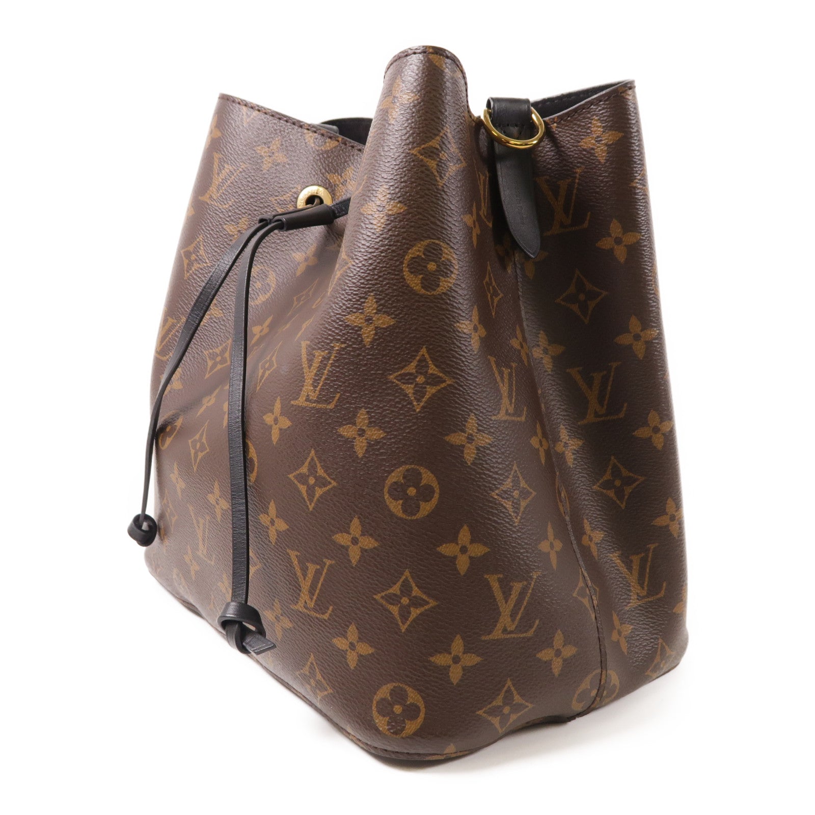 LOUIS VUITTON Monogram Neo Noe MM金扣肩背袋棕色