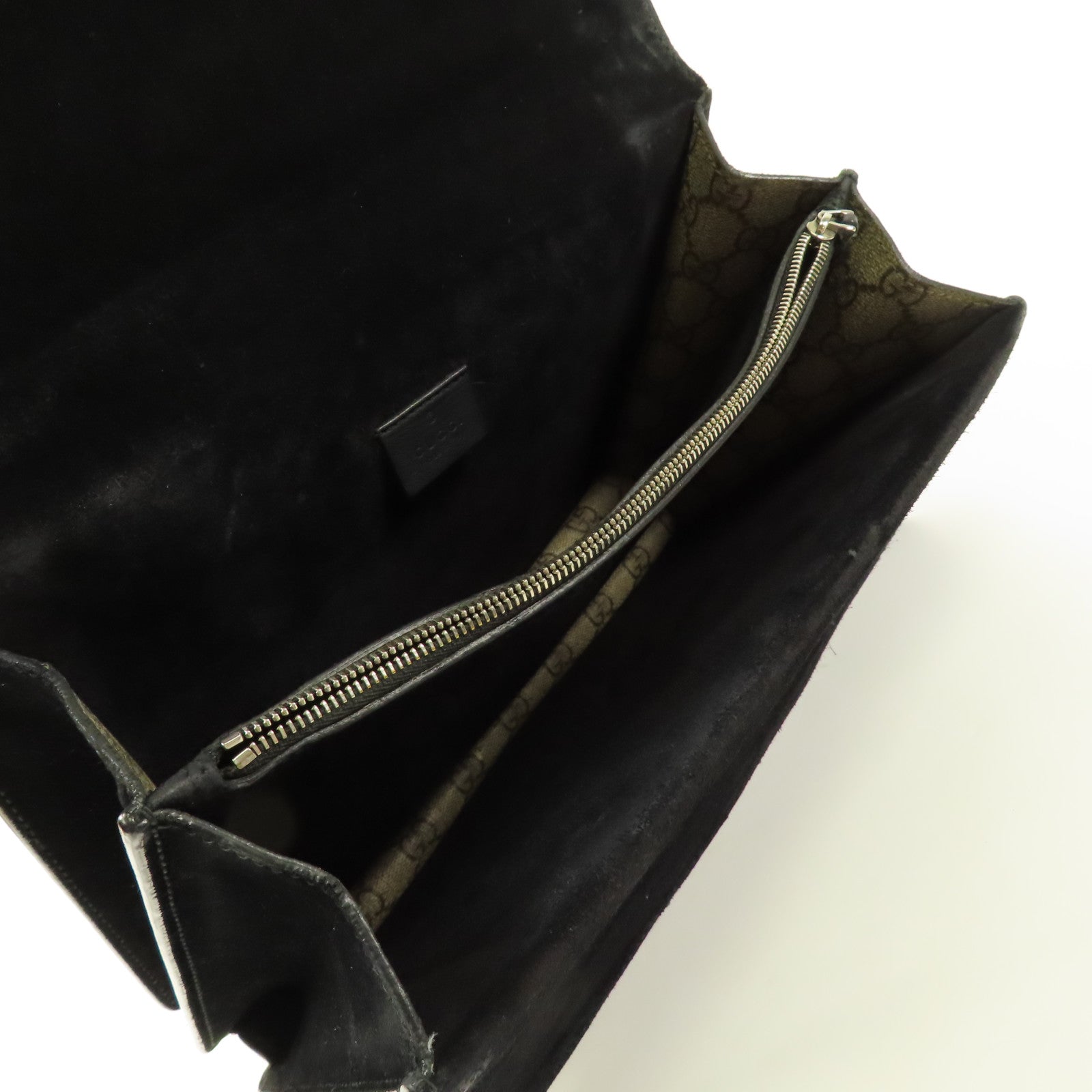 GUCCI 【激減優惠】塗層帆布/麂皮皮革Dionysus銀扣鏈帶肩背袋