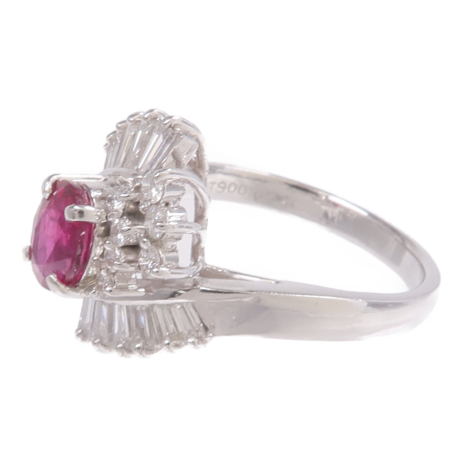 JEWELRY PT900鉑金Ruby Diamond Ring紅寶石/鑽石戒指