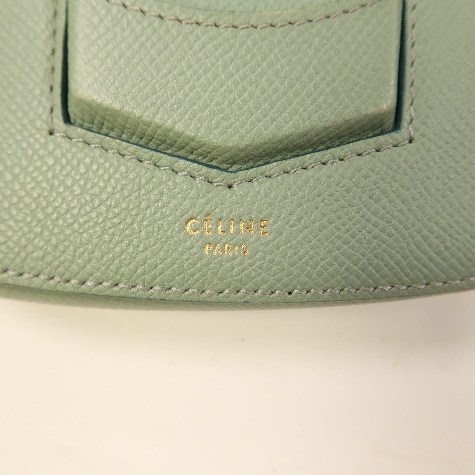 CELINE 牛皮皮革Trotteur金扣肩背袋綠色