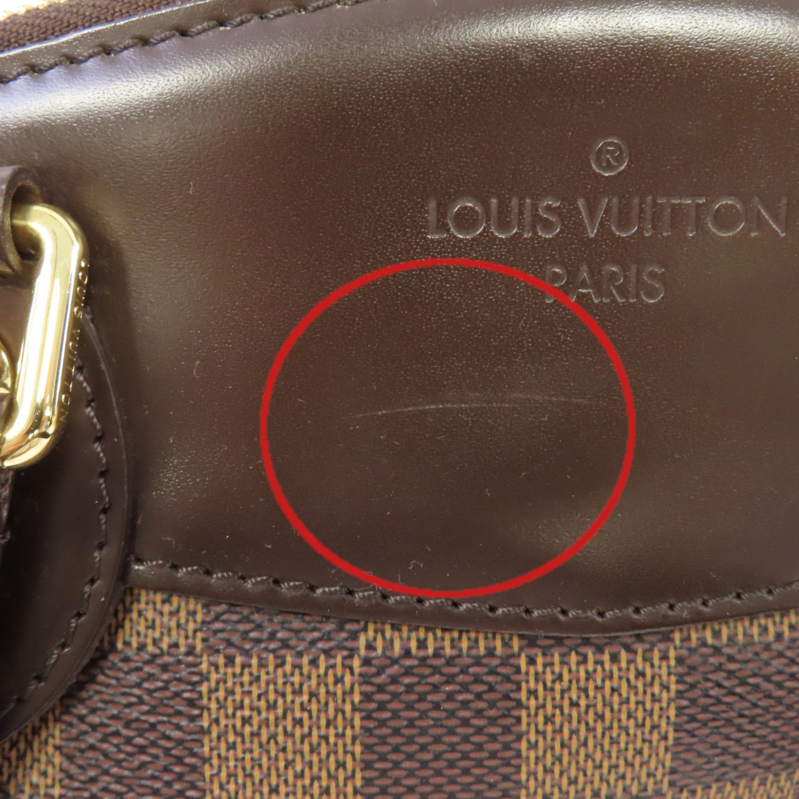 LOUIS VUITTON Damier Verona PM Hand Bag金扣手挽袋啡色
